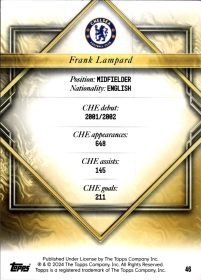 Frank Lampard - Topps Chelsea Team Set Gold Drip 2023-24, Nr. 46 – Nummeriert