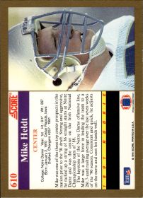 Mike Heldt - Score Base Set 1991, Nr. 610 – Rookie Card