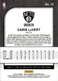 Caris LeVert - Panini Hoops Premium Stock Base Set 2019-20, Nr. 15