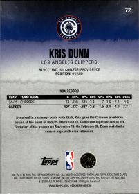 Kris Dunn - Topps Signature Class Base Set 2025-26, Nr. 72