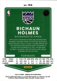 Richaun Holmes - Panini Donruss Optic Base Set 2021-22, Nr. 104