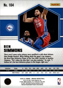 Ben Simmons - Panini Mosaic Base Set 2020-21, Nr. 104