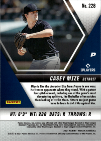 Casey Mize - Panini Mosaic Base Set 2021, Nr. 228 – Rookie Card