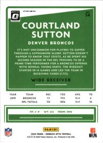 Courtland Sutton - Panini Donruss Optic Base Set 2020, Nr. 34 – Holo