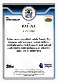 Jay Dasilva - Topps Flagship Premier League Base Set 2026-27, Nr. 260