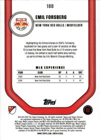 Emil Forsberg - Topps Chrome MLS Base Set 2026, Nr. 188