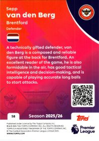 Sepp van den Berg - Topps Match Attax Premier League Base Set 2025-26, Nr. 58