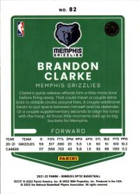 Brandon Clarke - Panini Donruss Optic Base Set 2021-22, Nr. 82