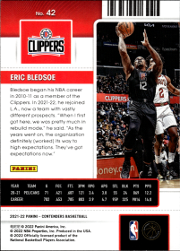 Eric Bledsoe - Panini Contenders Season Ticket 2021-22, Nr. 42