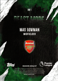 Max Dowman - Topps Flagship Premier League Beast Mode 2026-27, Nr. BM 1 – Insert