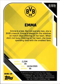 Emma - Topps Borussia Dortmund Team Set China Edition Base Set 2023-24, Nr. BVBC-29