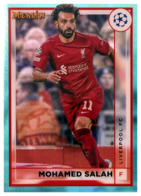 Mohamed Salah - Topps Merlin Chrome UEFA Club Competitions Base Set 2022-23, Nr. 88 – Aqua Prism Refractor