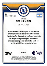 Enzo Fernández - Topps Flagship Premier League Base Set 2026-27, Nr. 96 – Numeriert, Green Mini Diamond Parallel