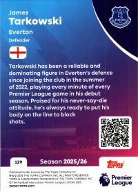 James Tarkowski - Topps Match Attax Premier League Base Set 2025-26, Nr. 129