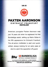 Paxten Aaronson - Topps Bundesliga Jade Edition Ultrabeam 2023-24, Nr. UB-25 – Insert