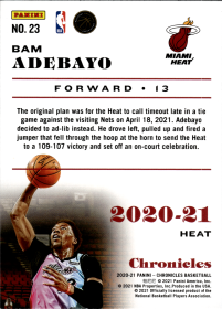 Bam Adebayo - Panini Chronicles Base Set 2020-21, Nr. 23