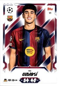 Pau Cubarsí - Topps Match Attax UEFA Club Competitions Base Set 2026-27, Nr. 121