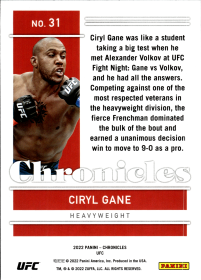 Ciryl Gane - Panini Chronicles UFC Base Set 2022, Nr. 31