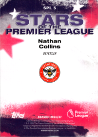 Nathan Collins - Topps Flagship Premier League Stars of the Premier League 2026-27, Nr. SPL 5 – Insert