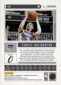 Tyrese Haliburton - Panini Chronicles Luminance 2020-21, Nr. 149