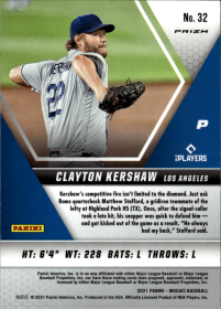 Clayton Kershaw - Panini Mosaic Base Set 2021, Nr. 32 – Silver Prizm