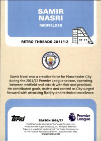 Samir Nasri - Topps Flagship Premier League Retro Threads 2026-27, Nr. RT 17 – Insert